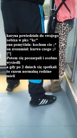 funfus555 - karyna powiedziała do swojego sebixa w pks "kc"
ona pomyślała: kocham ci...