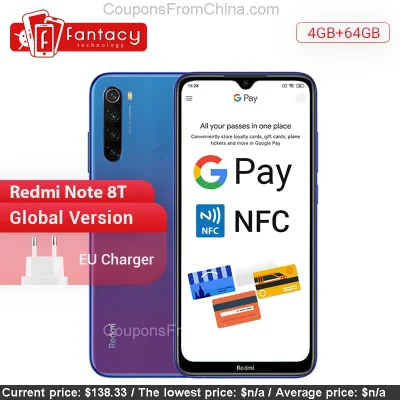 n____S - Redmi Note 8T 4/64GB Global - Aliexpress 
Kupon: $18.73/156.09 coupon from ...