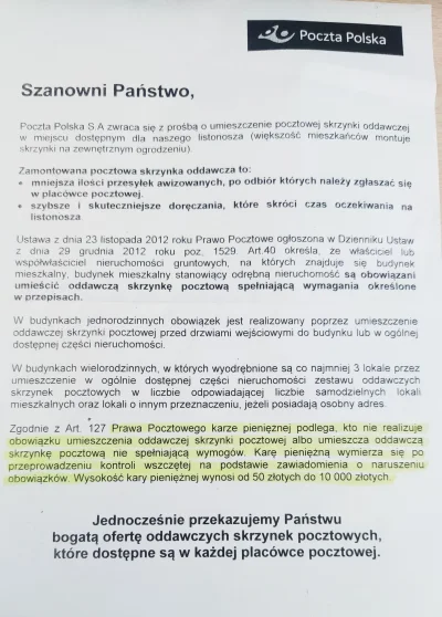 rosiv - #pocztapolska każe wymieniać skrzynki na listy pod groźbą kary na takie, któr...