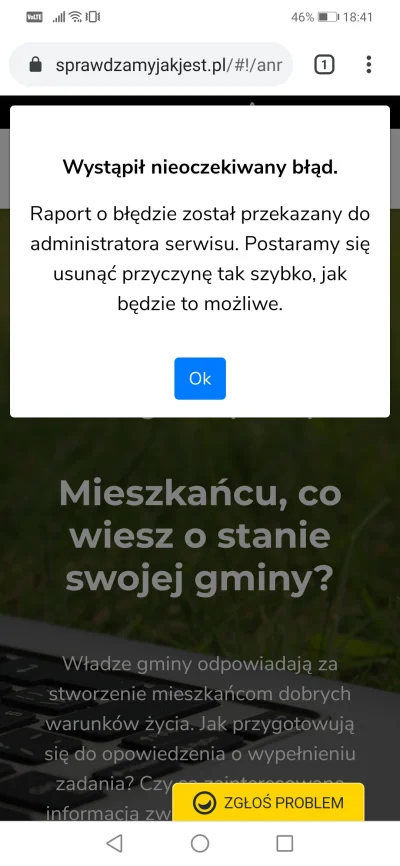 C.....s - @Watchdog_Polska:

Z chęcią bym pomógł, ale wyskakuje jakiś błąd w kółko.