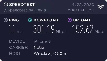 Dumdeedum - @morti92: Netia, w umówię mam 100Mbps jak na kompie podłączonym kablem do...