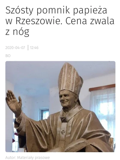 PreczzGlowna - W Rzeszowie stanie 6 pomnik Jana Pawła II. Tak, mają w tym mieście 5 p...