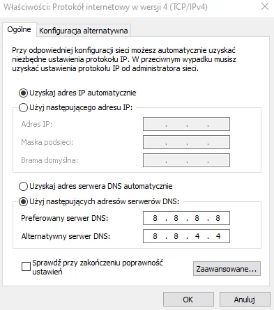 isInteger - Jak macie problem z wczytywaniem stron to ustawcie sobie DNSy na googlows...