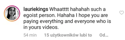 Dominek - Uu komentarz Laury pod ostatnim wpisem tego casha na instagramie #vlogcasha...