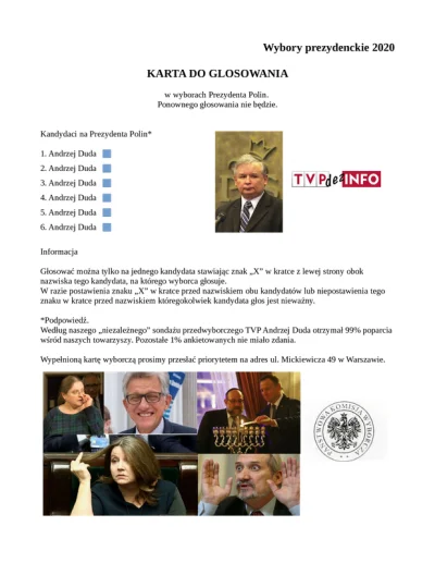 madrzejszeotymniewspomniec - #tvpis #polityka #bekazpisu #wybory #heheszki
Wzor kart...