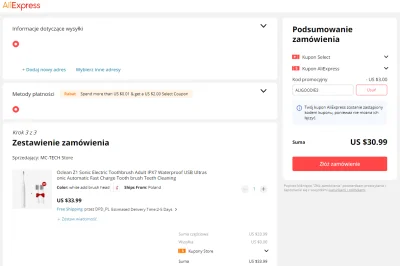 czajnapl - Szczoteczka soniczna Xiaomi Oclean Z1 z polskiego magazynu za 30.99$ [130z...