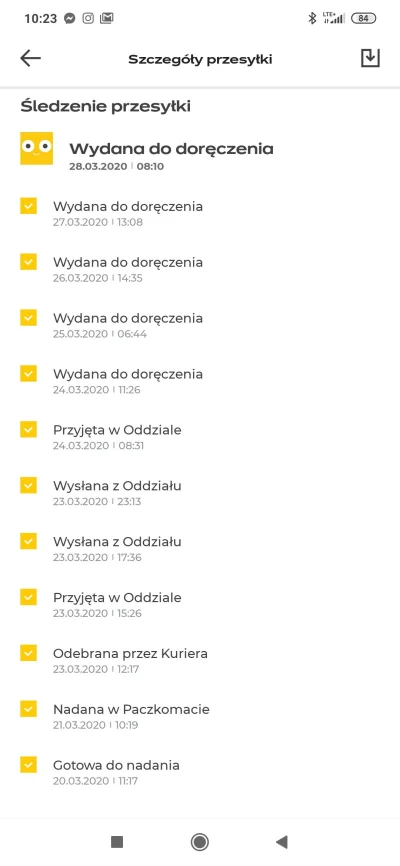 PiotrSzczecin - Status przesyłki w aplikacji #inpost