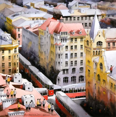 malakropka - #art #sztuka #malarstwo #akwarela #watercolor #Warszawa 
autor: Tytus B...