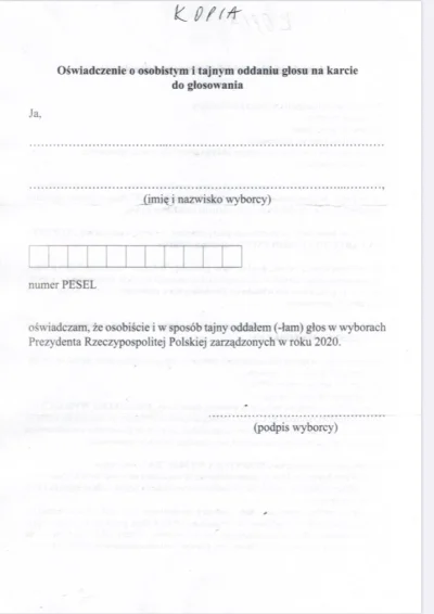 exploti - Ja niżej podpisany oświadczam, że oddałem głos w tajnym głosowaniu. 
Przec...