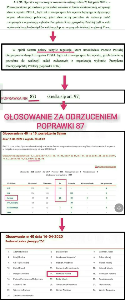 Volki - Lewica jako koalicjant PiSu, głosuje za przekazaniem danych z bazy PESEL.

BO...