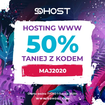 sohost - Majówka w sohost!

Sprawdź naszą ofertę na sohost.com

W każdym pakiecie...