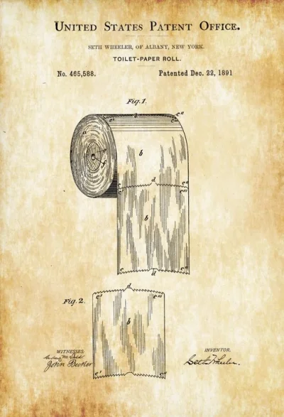JanParowka - Patent z 1891r na papier toaletowy.
Demonstruje on przy okazji jedyny i...
