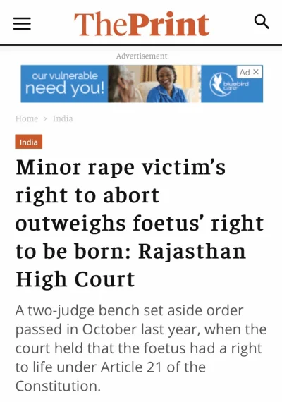 X.....k - Sąd w Indiach zdecydował, że zgwałcona niepełnoletnia powinna mieć prawo do...