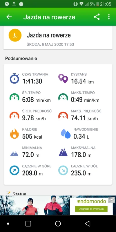 Marcinowy - Dobry wynik jak na pierwszy raz po ponad rocznej przerwie?
#endomondo #ro...