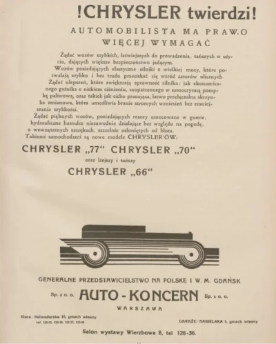 francuskie - Rok 1930 w motoryzacji: - Chrysler twierdzi, że automobilista ma prawo w...