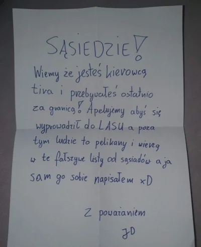 ZeT_ - Mój sąsiad jeździ tirem po Europie i wczoraj na drzwiach ktoś powiesił mu taką...