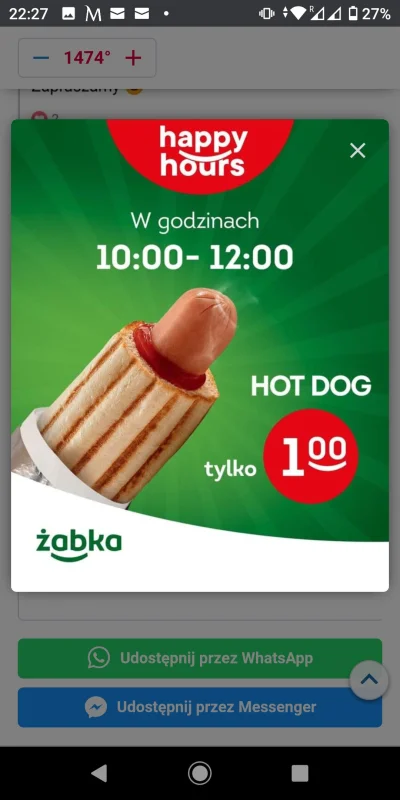 piotredarew - Do 19 Maja/ max 3 hot-dogi na klienta.
#hotdog #zabka #jedzenie #jedzzw...