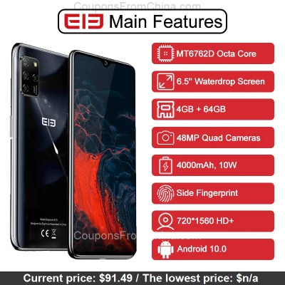n____S - ELEPHONE E10 4/64GB Black/Green - Aliexpress 
Kupon: "ELEP10" + $10 kupon s...