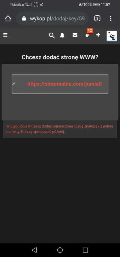 WuDwaKa - Jaki jest limit na domenę streamable.com? Po raz kolejny mi limit wyskoczył...