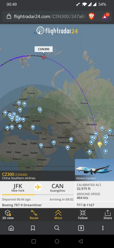 misiek735 - Ale ładną trasę robi (｡◕‿‿◕｡)

#flightradar24 #podrozujzwykopem #samoloty