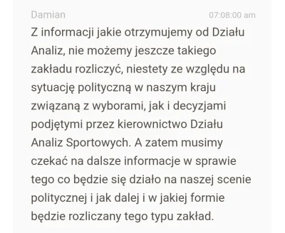 zjembigos - Zapytałem konsultanta STS dlaczego zakład " czy 1 tura wyborów odbędzie s...