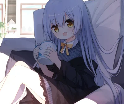 Merli20 - Pije sobie herbatkę i jest fajnie :D 
#anime #randomanimeshit #orginalchara...