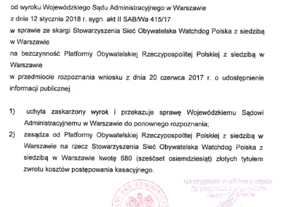WatchdogPolska - Dostaliśmy dziś wyrok Naczelnego Sądu Administracyjnego w związku z ...