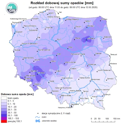 kopyrta - w ostatniej dobie* na miasto Płock (pow. 88,06 km²) spadło 21,8mm deszczu c...