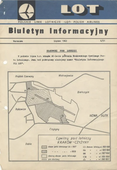 DerMirker - Mapa Krakowskiego Pasażerskiego Portu Lotniczego w Czyżynach, 1963 rok po...