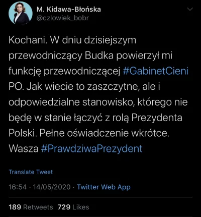 T.....e - Dobrze dla całej Polski, że się wycofała. #samozaoranie #po #polityka #beka...