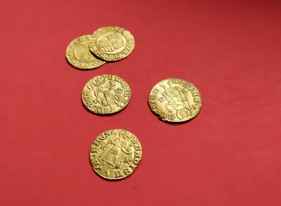 Zwiadowca_Historii - Dolnośląskie. Skarb 40 srebrnych i złotych monet z XV wieku – ty...