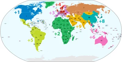 sprawca-calego-zamieszania - Mapa z telefonicznymi kodami państw świata
#ciekawostki...