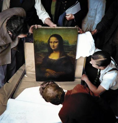 Lizus_Chytrus - Oględziny Mona Lisy po zakończeniu II wojny światowej, 1945r.

#sta...