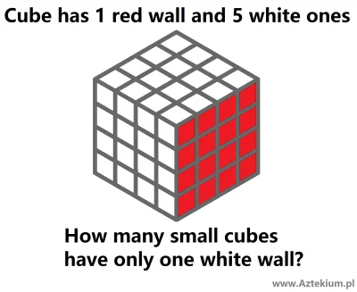 internetowy - Przedstawiona kostka ma 1 ścianę czerwoną. Reszta to ściany białe. 
Il...