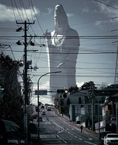 WuDwaKa - Sendai Daikannon - Jeden z największych posągów na świecie. Mierzy 100 metr...