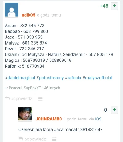 Pepe9248 - Ciekawe czy któryś numer z tej listy jest nadal aktualny ( ͡° ͜ʖ ͡°) wpis ...