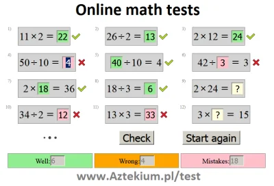 internetowy - Test z tabliczki mnożenia.
link do testu z tabliczki mnożenia
#matema...