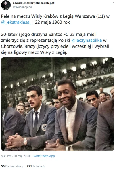 V.....n - #pilkanozna #brazylia #pele #legia #wislakrakow #60s #coolstory #historiaje...