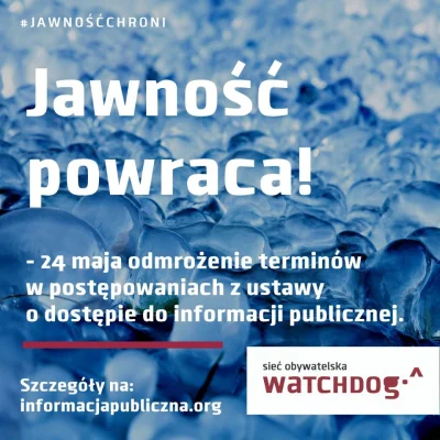 WatchdogPolska - Dziś ruszyły terminy sądowe i sądowoadministracyjne zamrożone 31 mar...