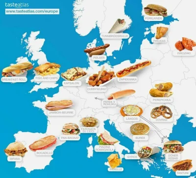 profumo - Mapa popularnego street foodu w Europie.
#mapporn #jedzenie #ciekawostki