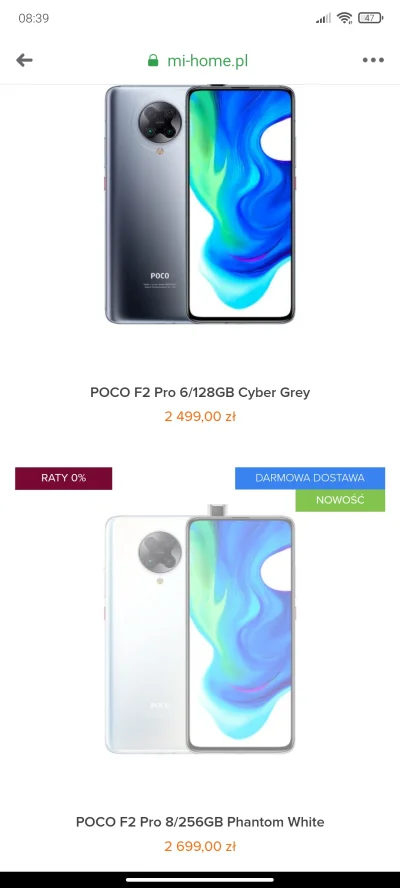 Orjon_MIUI - Ceny #pocof2pro w Polszy:
2499 6/128
2699 8/256
#xiaomi