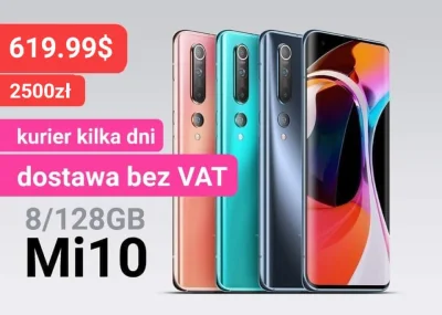 sebekss - Tylko 619.99$ (ok 2500zł) za Xiaomi Mi10 8/128GB❗
➡️Kompletny flagowiec  (...