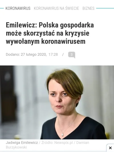 Thon - > Emilewicz: Polska gospodarka może skorzystać na kryzysie wywołanym..

http...