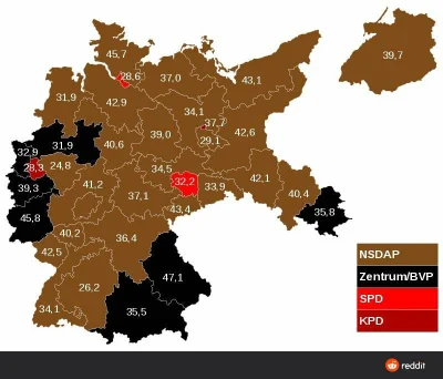 S.....5 - Wybory w Niemczech w 1932 r. #mapy #ciekawostkihistoryczne #ciekawostki #hi...