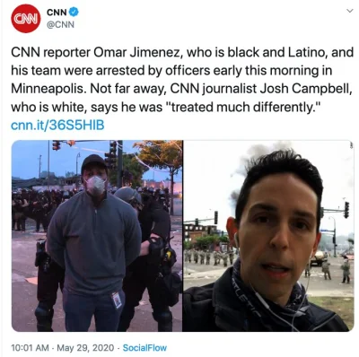 m.....a - Ekipa CNN chciała kręcić "z linii policji". Nie dostali pozwolenia, bo to n...