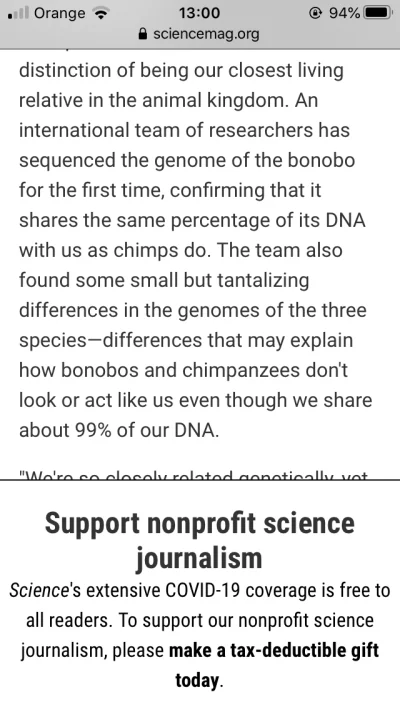 laphroig - @Demaxian: z szympansami dzielimy 99 procent genomu i czego to dowodzi?