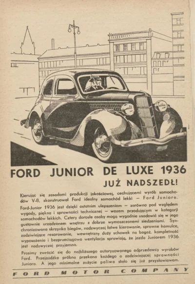 francuskie - Rok 1936 w motoryzacji: Ford Junior De Luxe już nadszedł. 
Z dobrze wym...