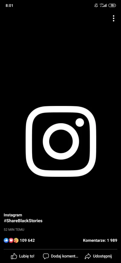 amn1337 - Instagrama #!$%@?ło, zmienili logo na czarne i hashtag #ShareBlackStories c...