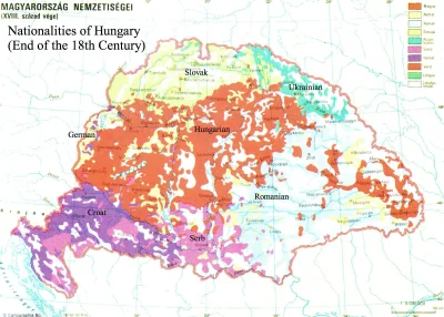 S.....5 - Mapka etniczna Królestwa Węgier. Za dwa dni będzie wielkie święto dla Węgró...