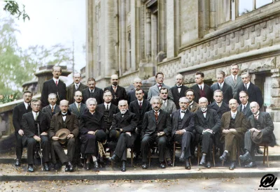 hellb0y - Uczestnicy "5th Solvay Conference on Quantum Mechanics", 1927. Między innym...